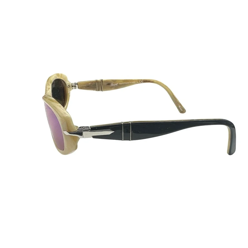 Persol 2919-S Sunglasses Marbled Cream Black Iridescent Mirror Lens Vintage Y2K